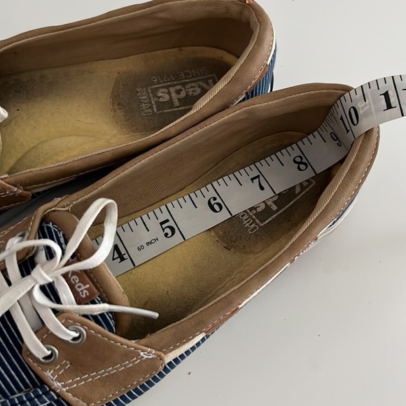 Keds Glimmer Ortholite Pinstripe Canvas Boat Shoes Loafers - Picture 16 of 17